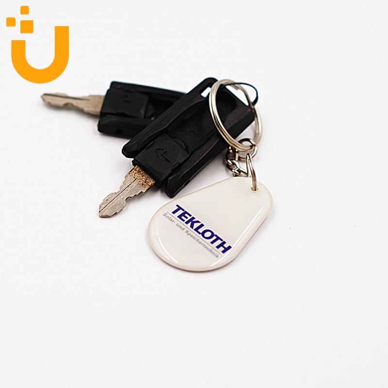 nfc epoxy hang tag with metal key chain